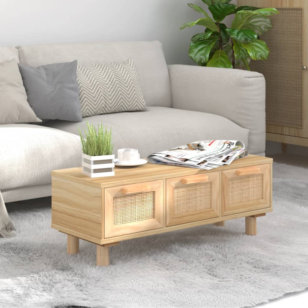 vidaXL Couchtisch Weiß 80x40x30 cm Holzwerkstoff & Massivholz Kiefer