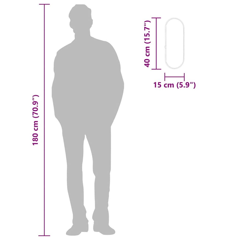 vidaXL Wandspiegel Silbern 40x15 cm Oval