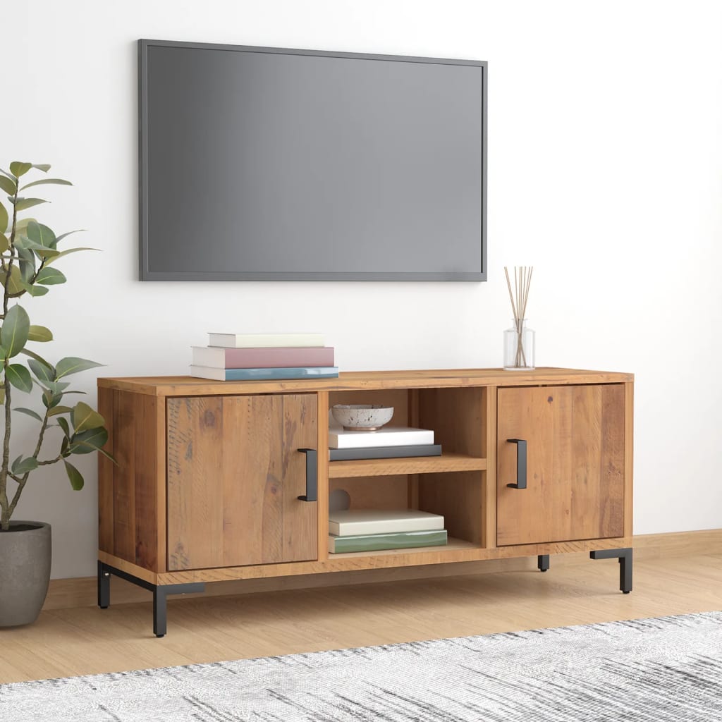 vidaXL TV-Schrank Braun 90x30x40 cm Massivholz Kiefer