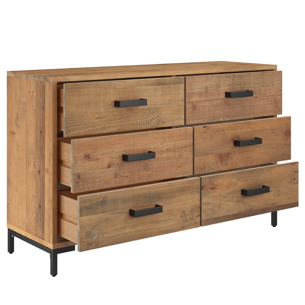 vidaXL Sideboard Braun 110x35x70 cm Massivholz Kiefer