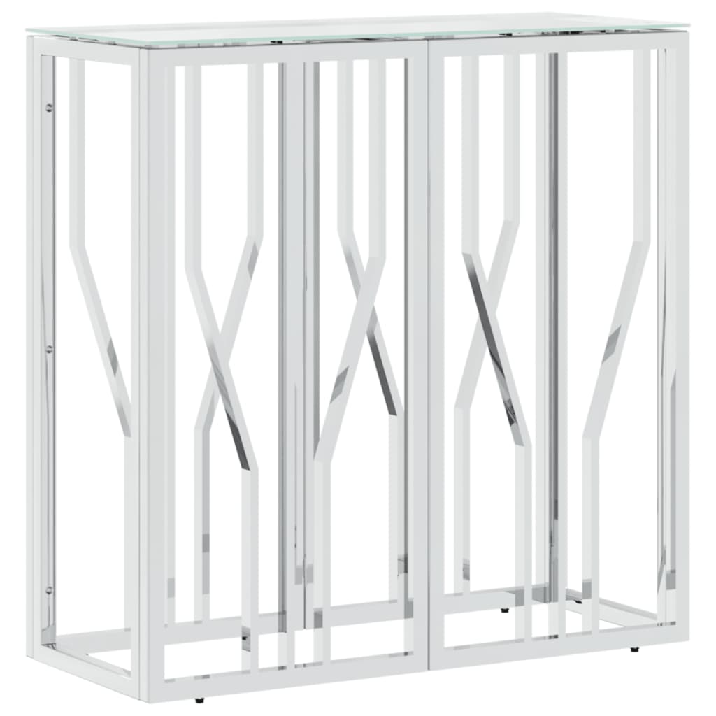 vidaXL Konsolentisch 70x30x70 cm Edelstahl und Glas