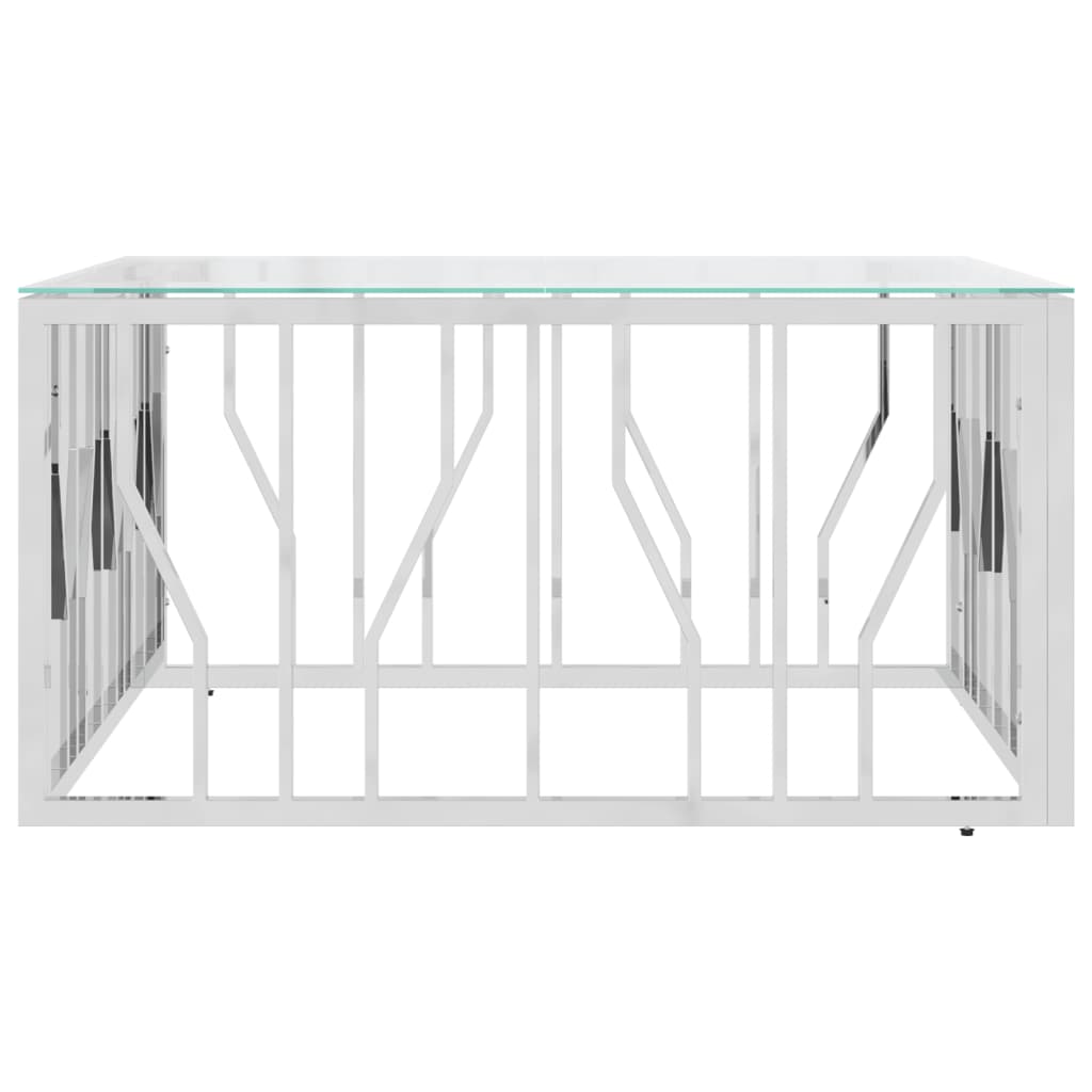 vidaXL Couchtisch 80x80x40 cm Edelstahl und Glas