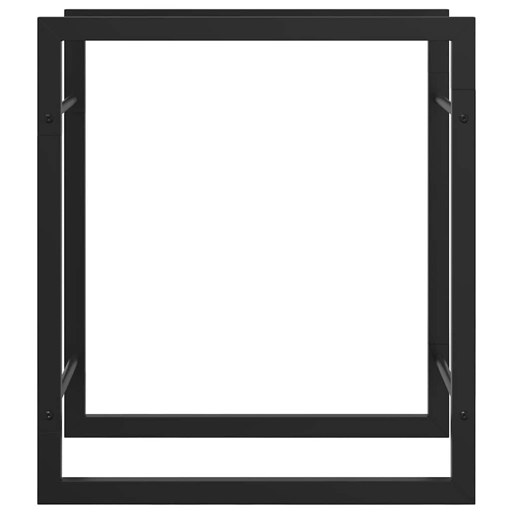 vidaXL Brennholzregal Mattschwarz 50x28x56 cm Stahl