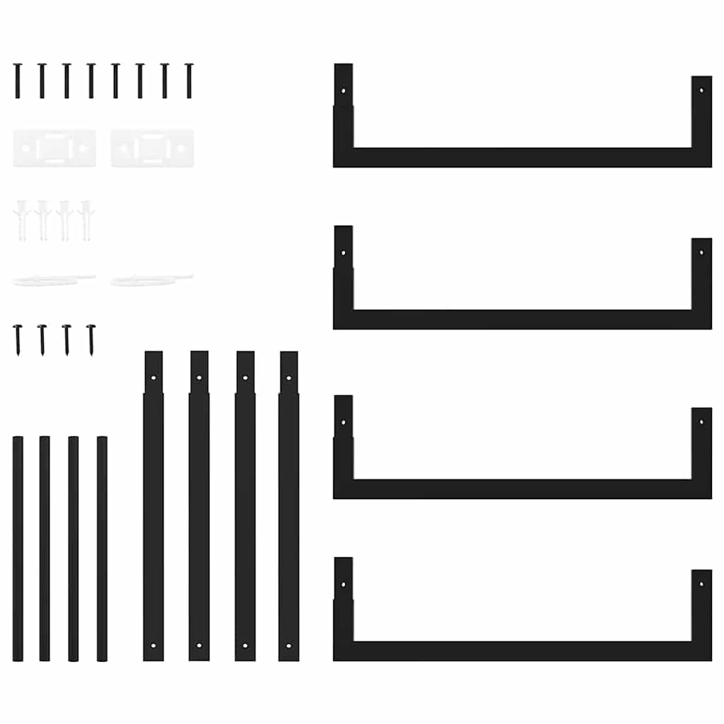 vidaXL Brennholzregal Mattschwarz 50x28x56 cm Stahl
