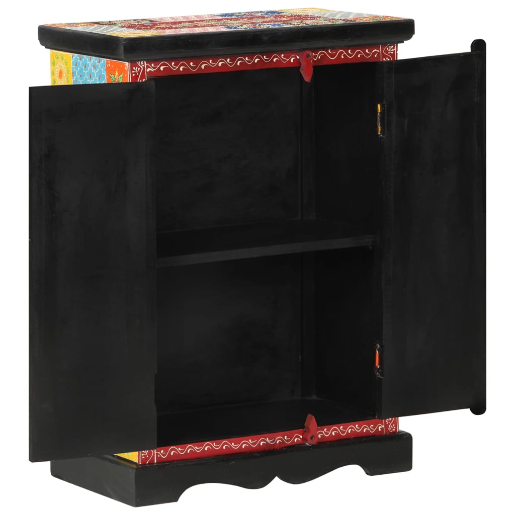 vidaXL Sideboard Handbemalt mit Türen 53x30x75 cm Massivholz Mango