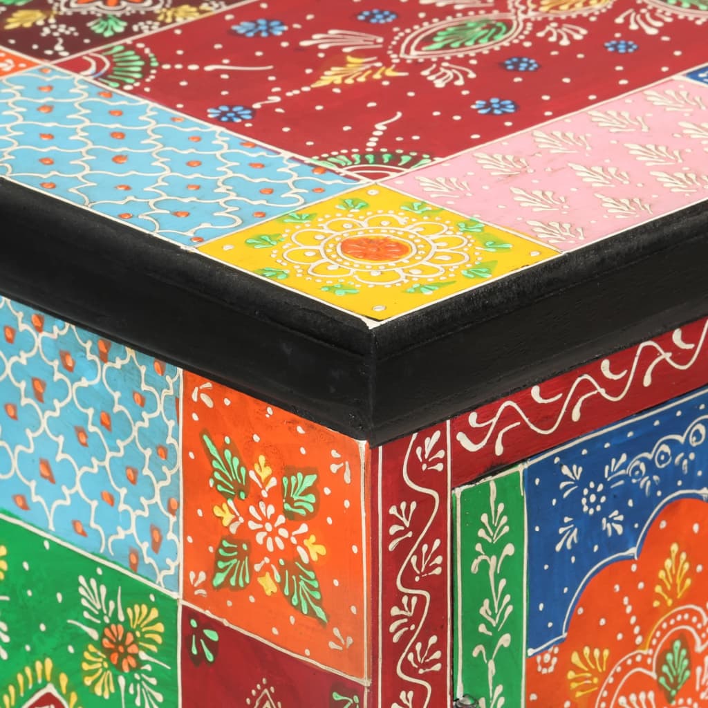 vidaXL Sideboard Handbemalt mit Türen 53x30x75 cm Massivholz Mango