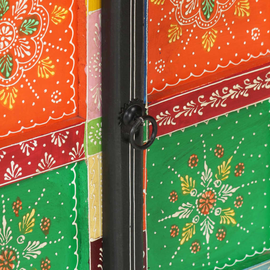 vidaXL Sideboard Handbemalt mit Türen 53x30x75 cm Massivholz Mango