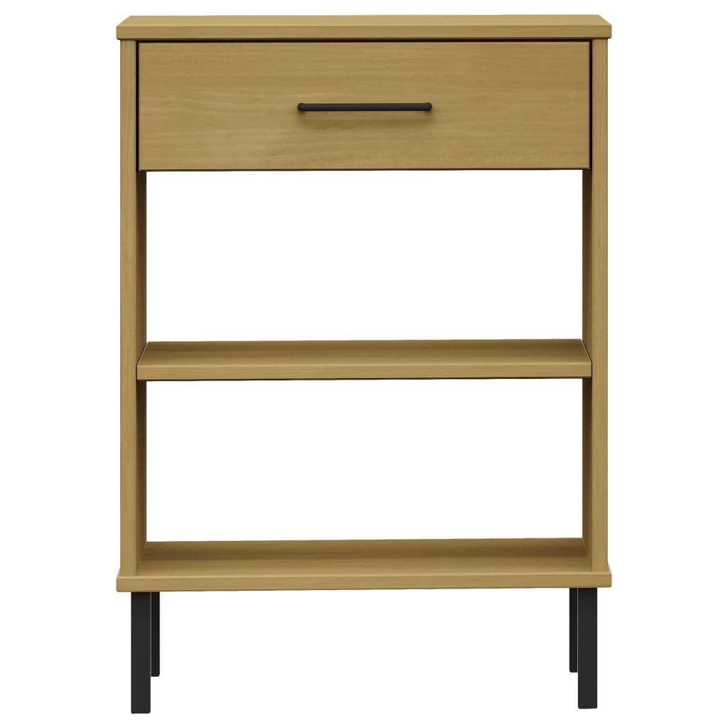 vidaXL Konsolenschrank OSLO mit Metallbeinen Braun Massivholz Kiefer