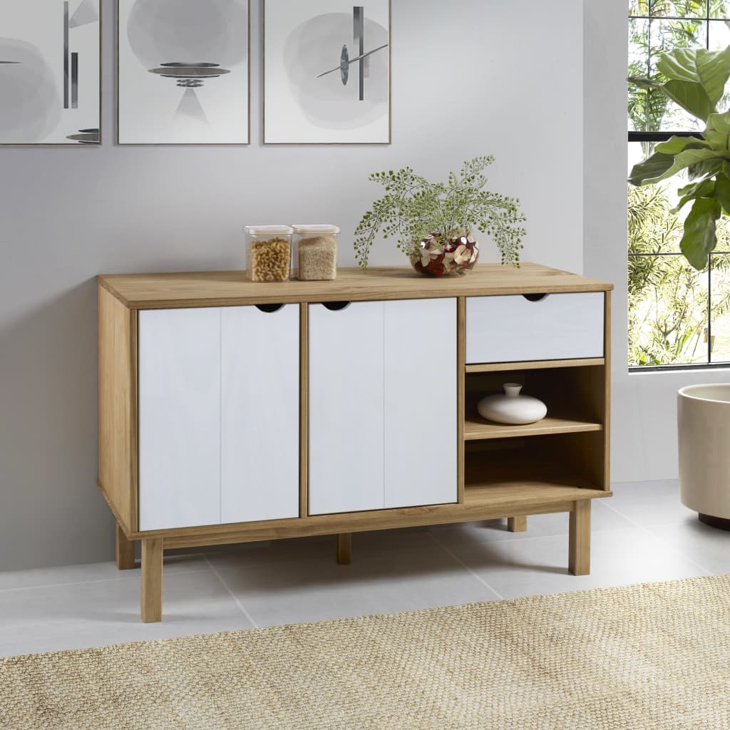 vidaXL Sideboard OTTA 114x43x73,5 cm Massivholz Kiefer