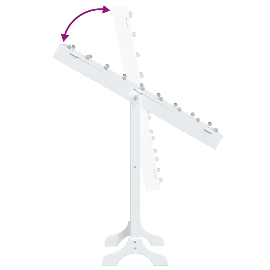 vidaXL Standspiegel mit LED Weiß 34x37x146 cm