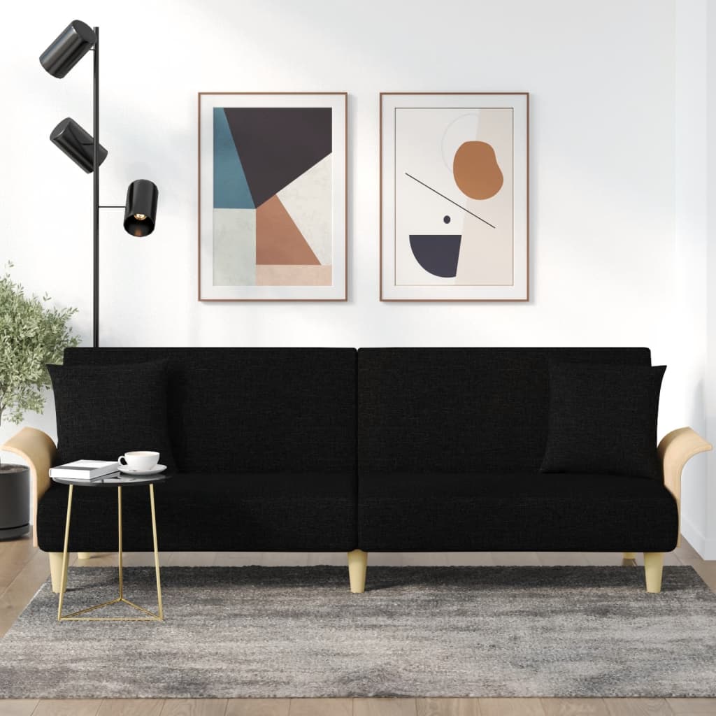 vidaXL Schlafsofa mit Armlehnen Hellgrau Stoff