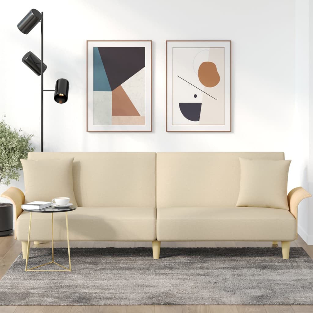 vidaXL Schlafsofa mit Armlehnen Hellgrau Stoff