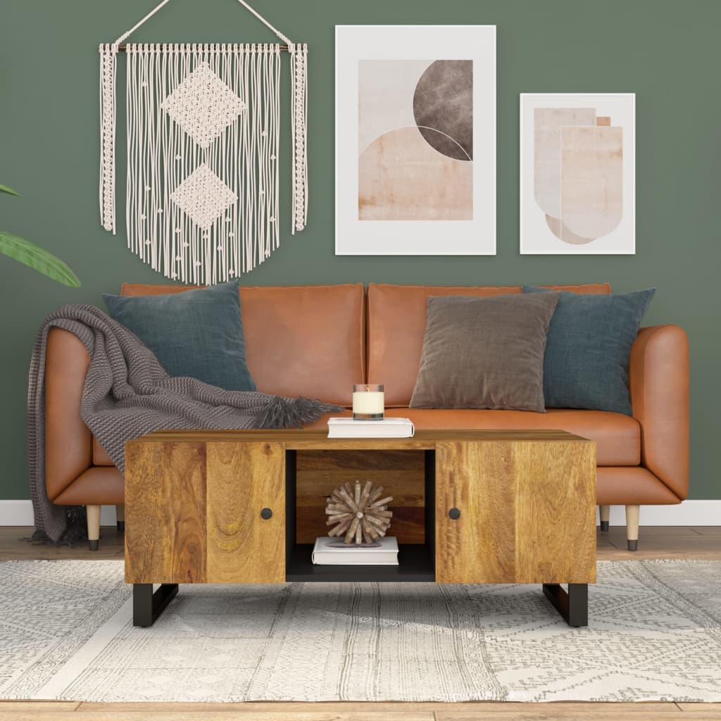 vidaXL Couchtisch 100x54x40 cm Massivholz Mango & Holzwerkstoff