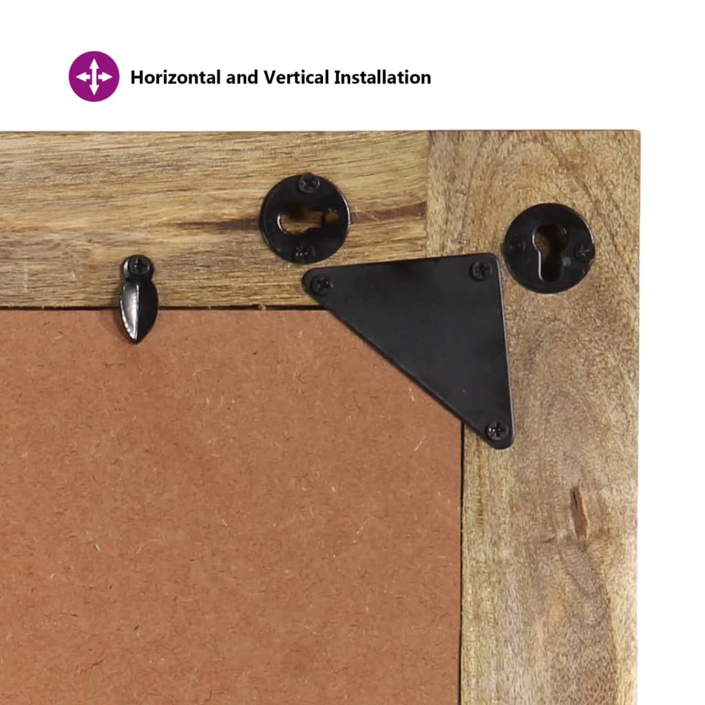 vidaXL Spiegel 70x50 cm Massivholz Mango und Glas