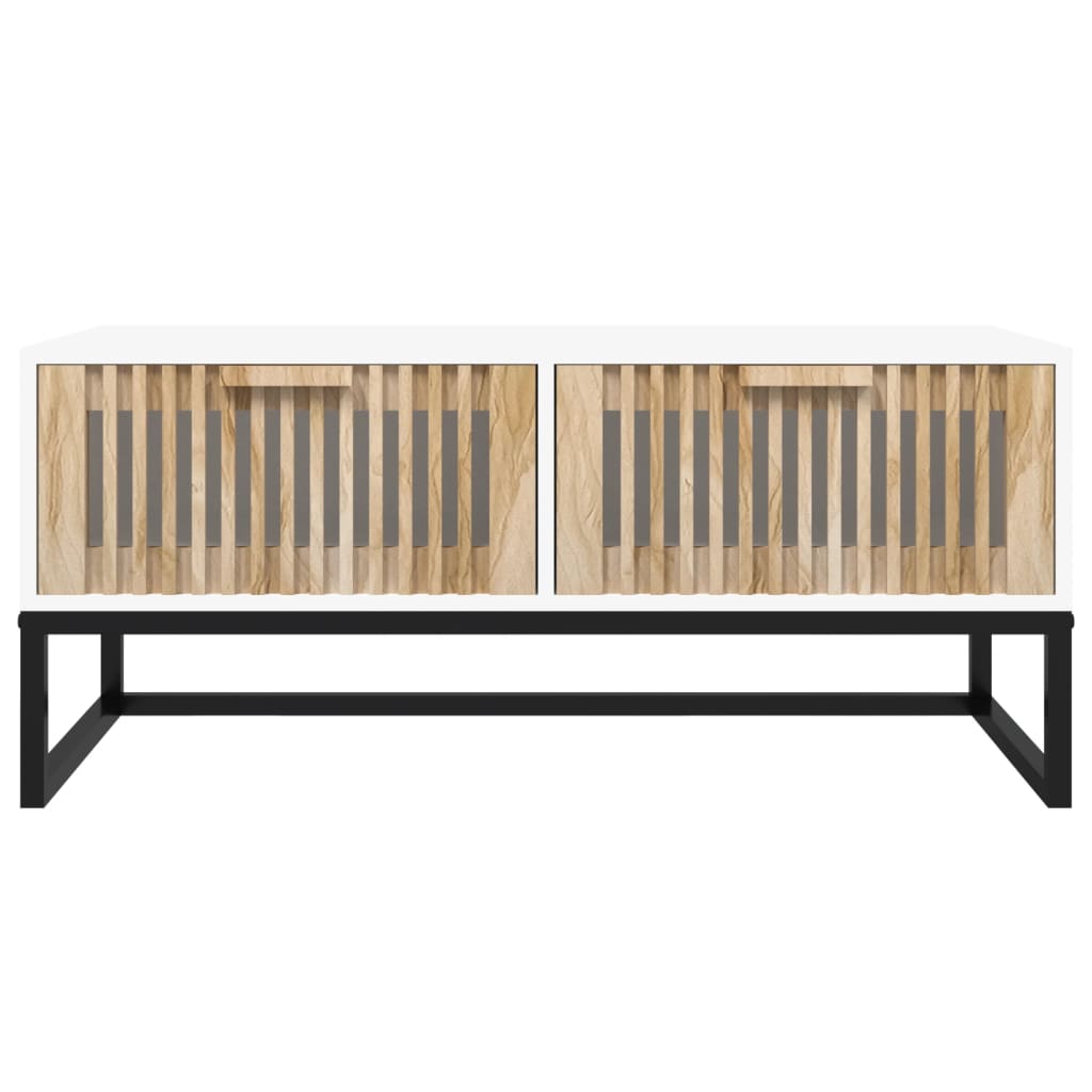 vidaXL Couchtisch Weiß 80x40x35 cm Holzwerkstoff und Eisen