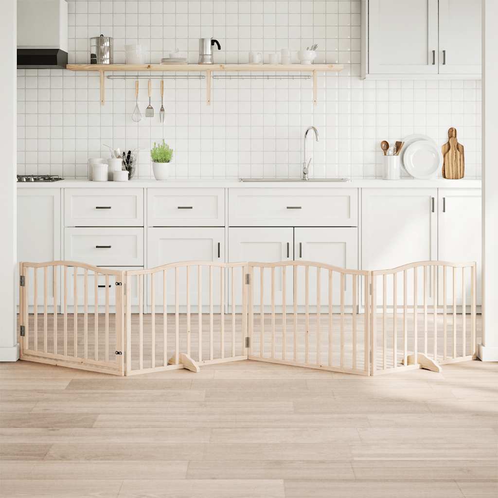 vidaXL 3-tlg. Hundetor Faltbar 150 cm Pappelholz