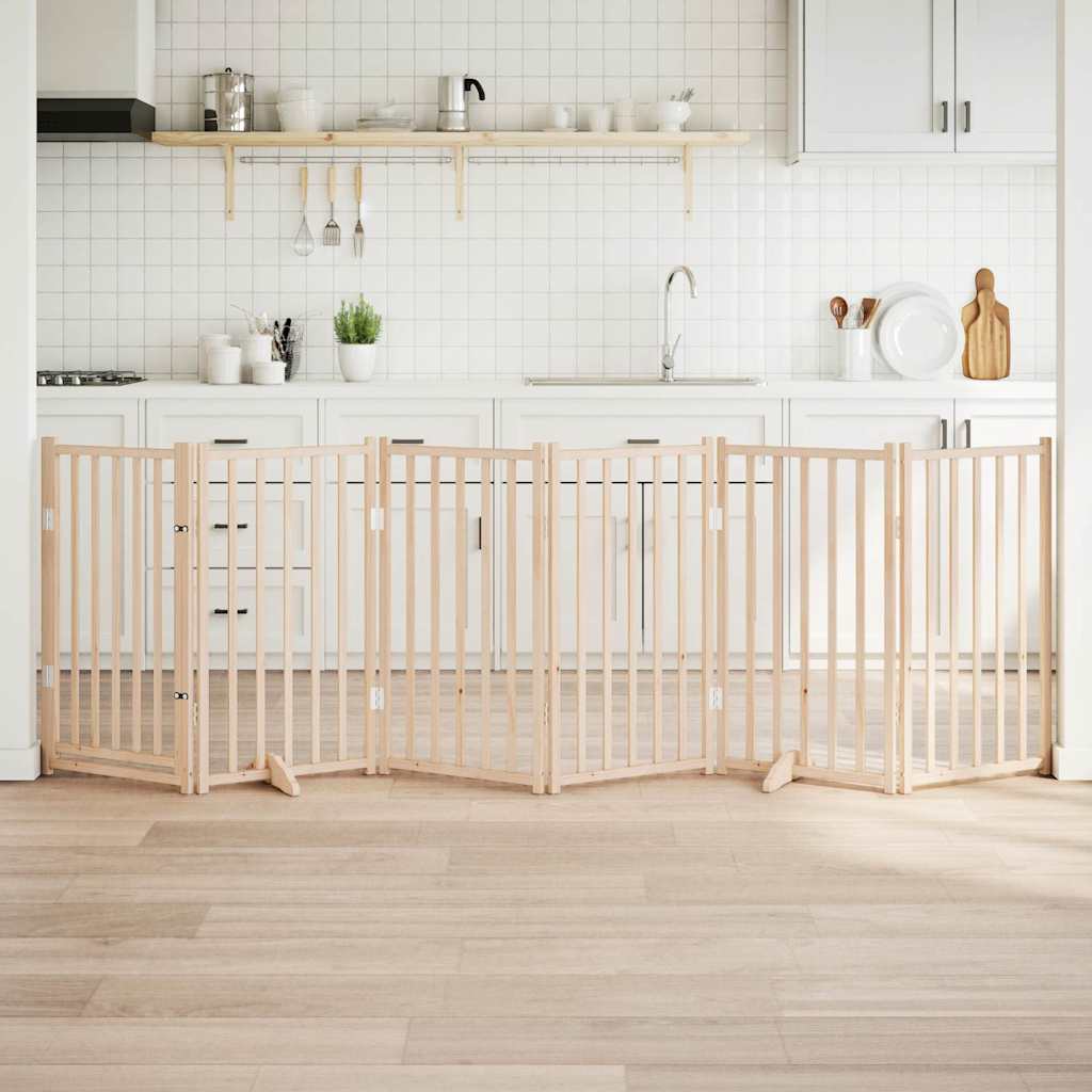 vidaXL 3-tlg. Hundetor Faltbar 150 cm Massivholz Tanne