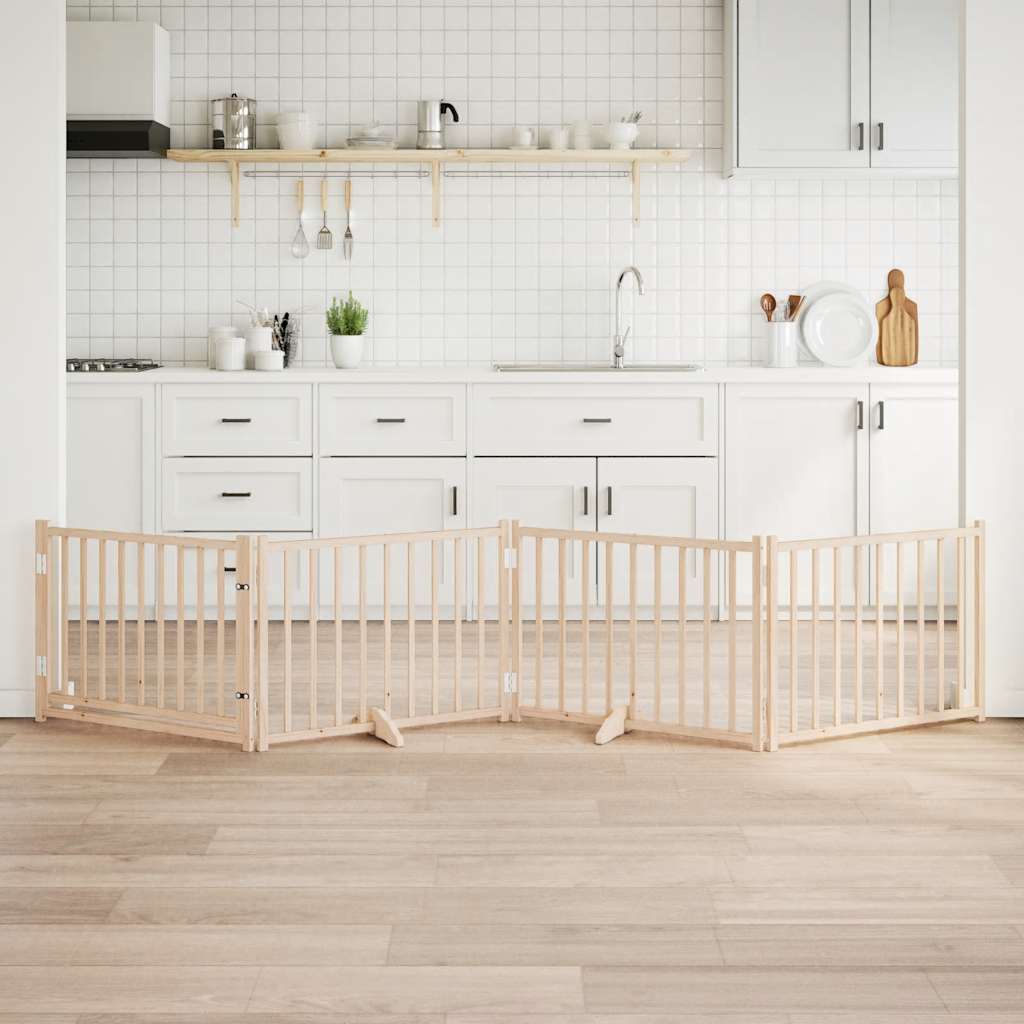 vidaXL 3-tlg. Hundetor Faltbar 150 cm Massivholz Tanne