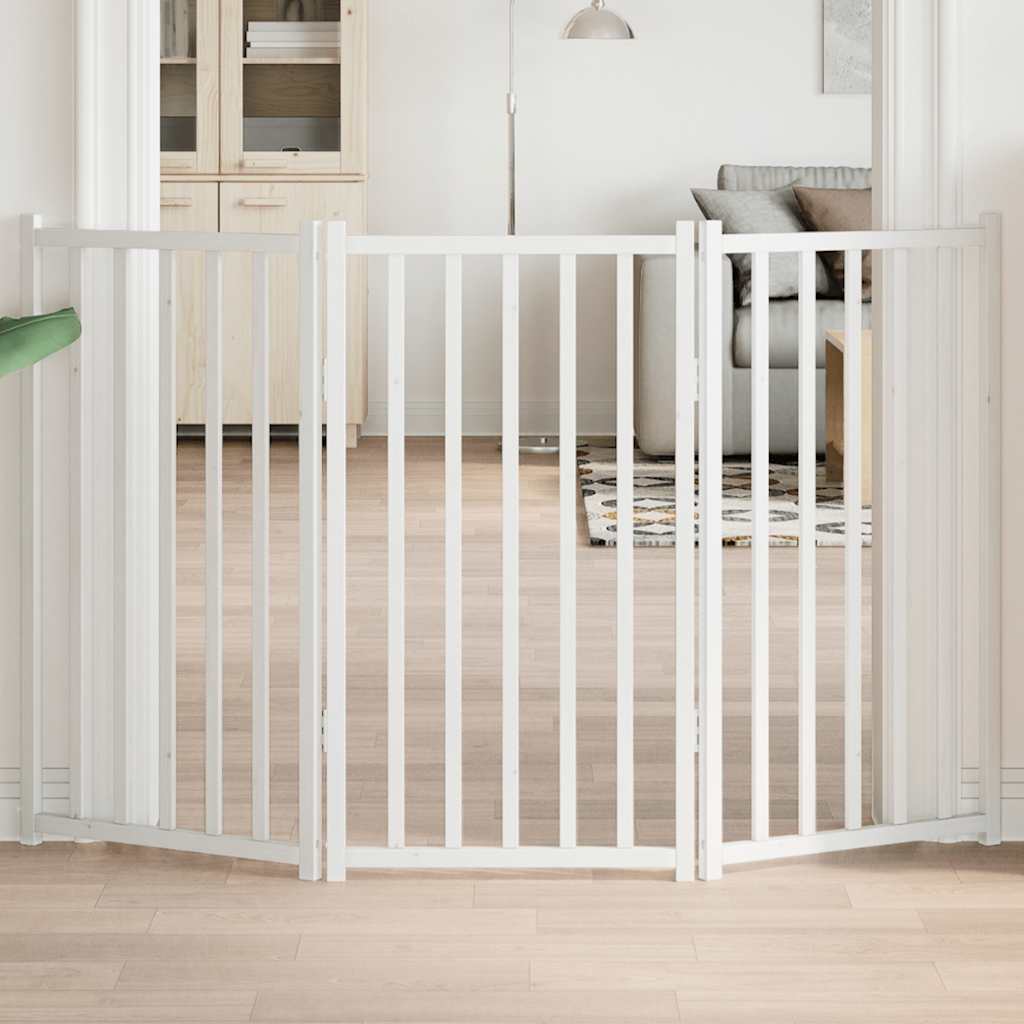 vidaXL 3-tlg. Hundetor Faltbar 150 cm Massivholz Tanne