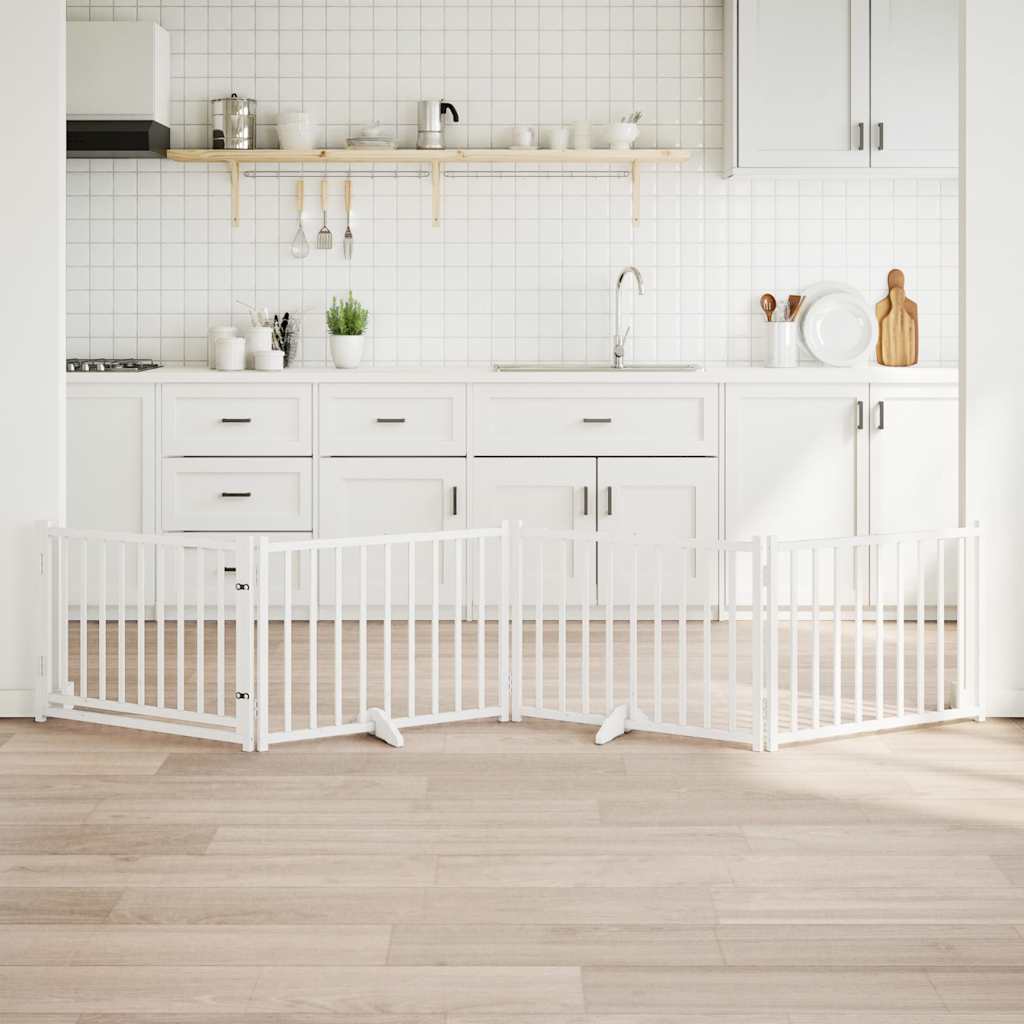 vidaXL 3-tlg. Hundetor Faltbar 150 cm Massivholz Tanne