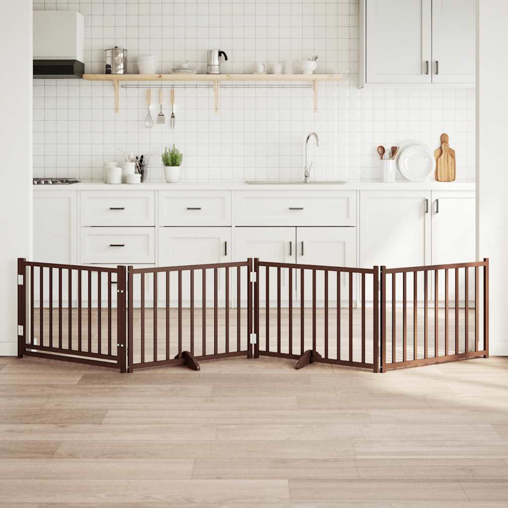 vidaXL 3-tlg. Hundetor Faltbar 150 cm Massivholz Tanne