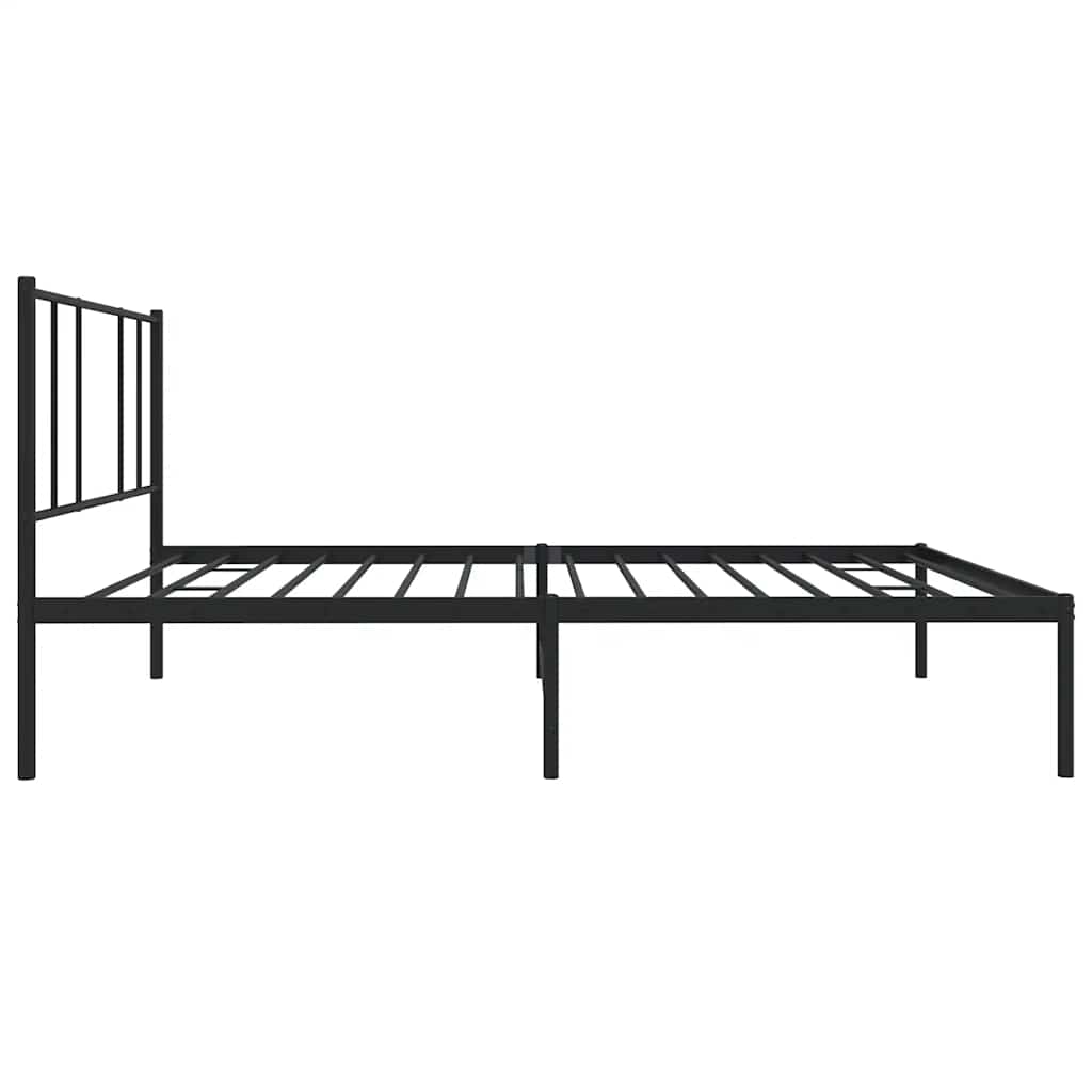 vidaXL Bettgestell mit Kopfteil Metall Schwarz 75x190 cm