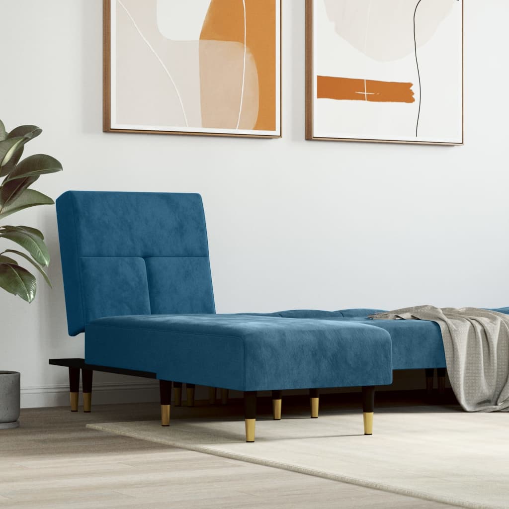 vidaXL Chaiselongue Blau Samt