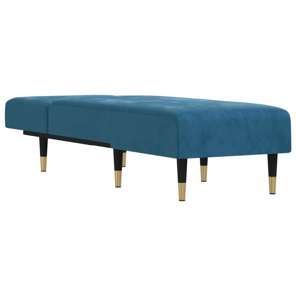 vidaXL Chaiselongue Blau Samt