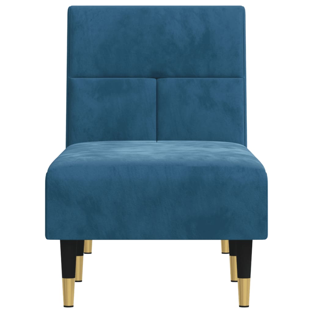 vidaXL Chaiselongue Blau Samt