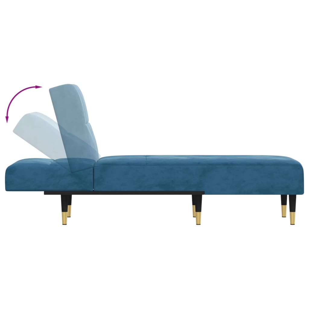 vidaXL Chaiselongue Blau Samt