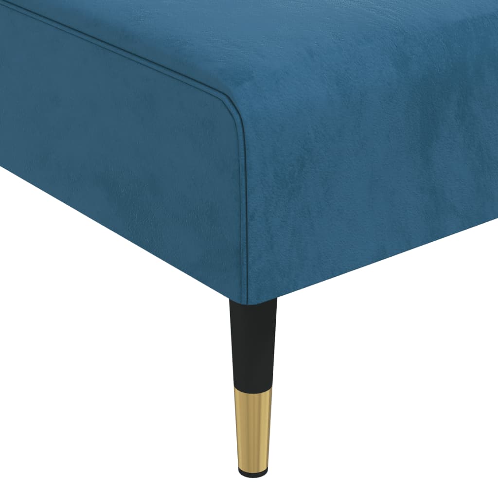 vidaXL Chaiselongue Blau Samt