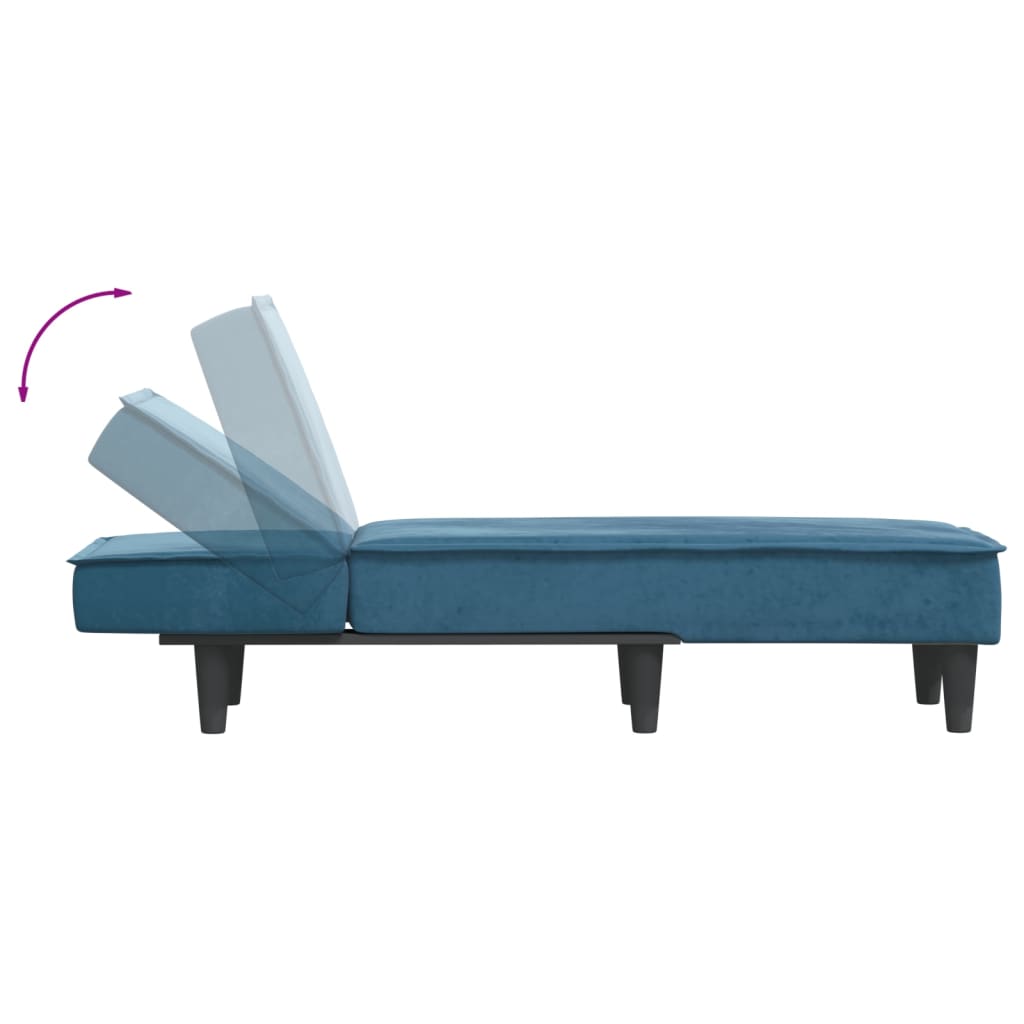 vidaXL Chaiselongue Blau Samt