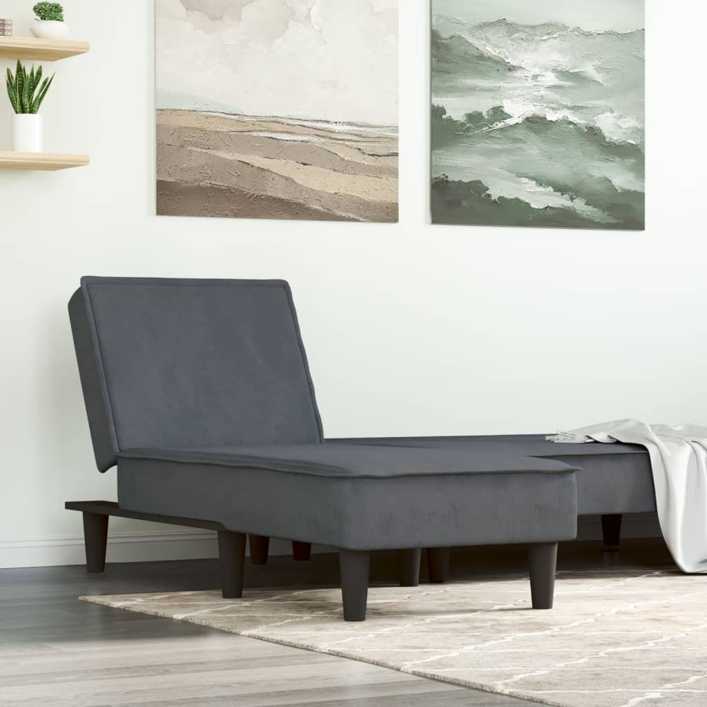 vidaXL Chaiselongue Blau Samt