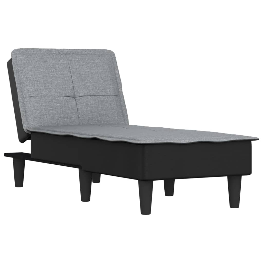 vidaXL Chaiselongue Hellgrau Stoff