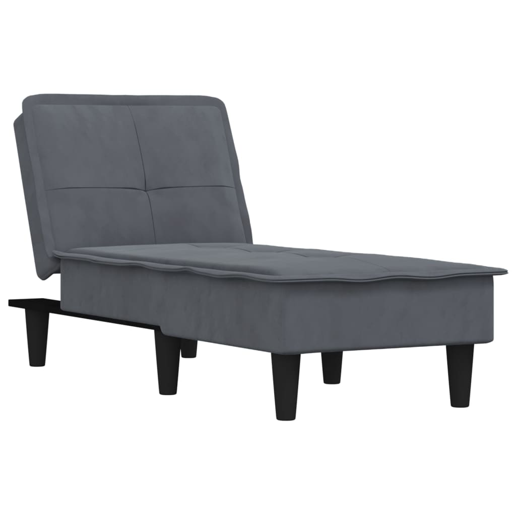 vidaXL Chaiselongue Dunkelgrau Samt