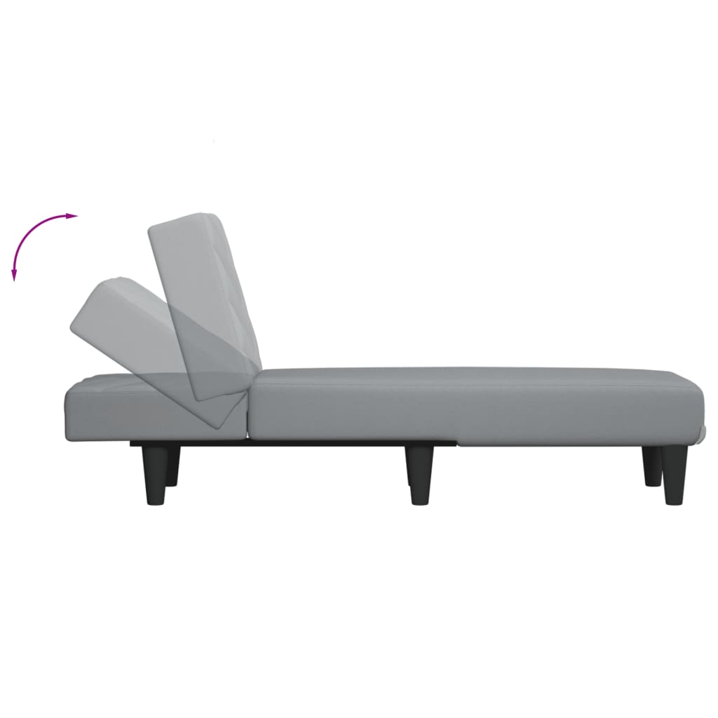 vidaXL Chaiselongue Hellgrau Stoff