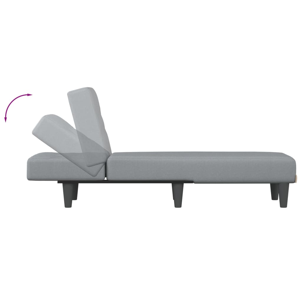 vidaXL Chaiselongue Hellgrau Stoff