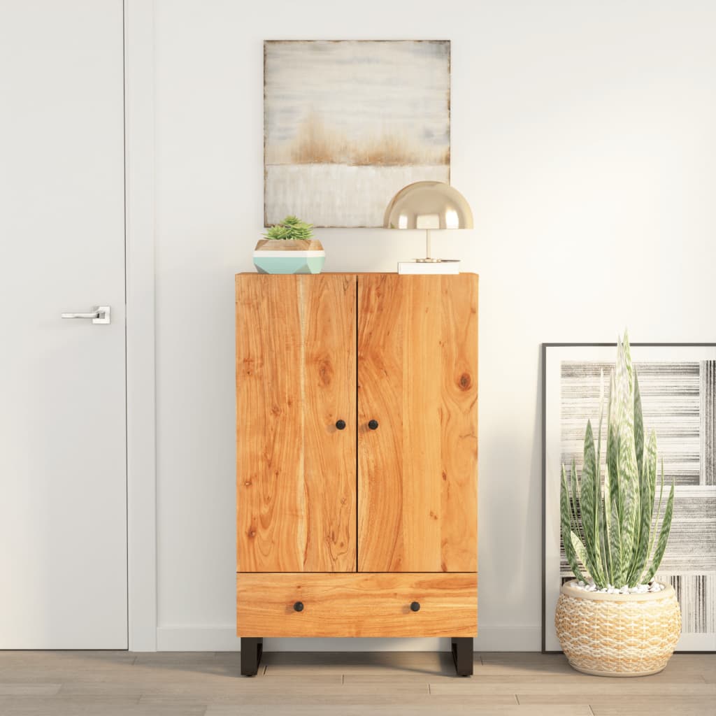 vidaXL Highboard mit 3 Türen 40x33x110 cm Massivholz Mango & Eisen