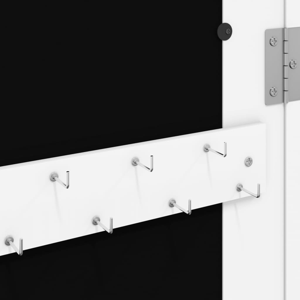 vidaXL Schmuckschrank mit Spiegel Wandmontage Weiß 30x8,5x90 cm