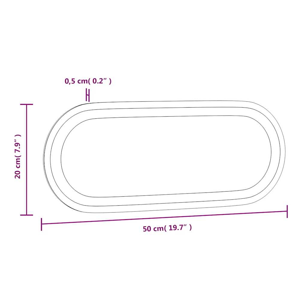 vidaXL LED-Badspiegel 50x20 cm Oval
