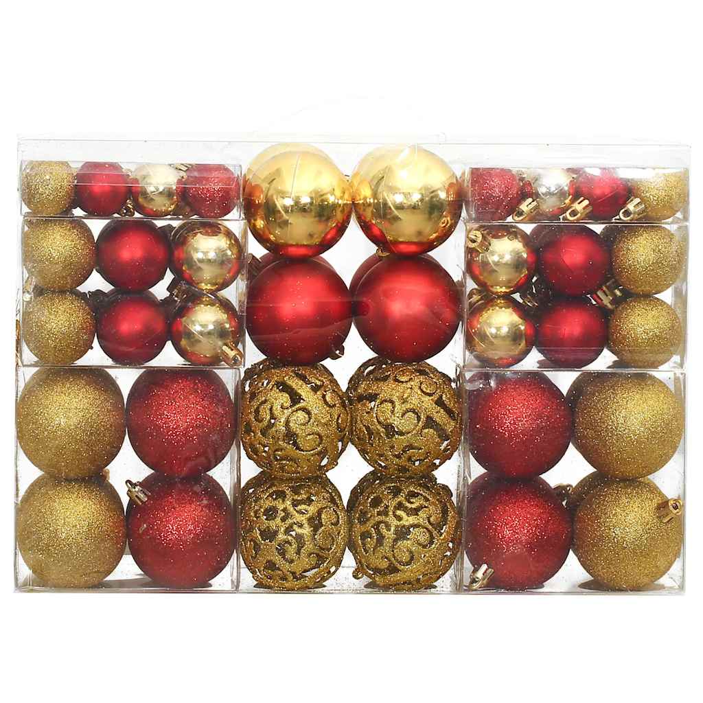 vidaXL 100-tlg. Weihnachtskugel-Set 3/4/6 cm Golden