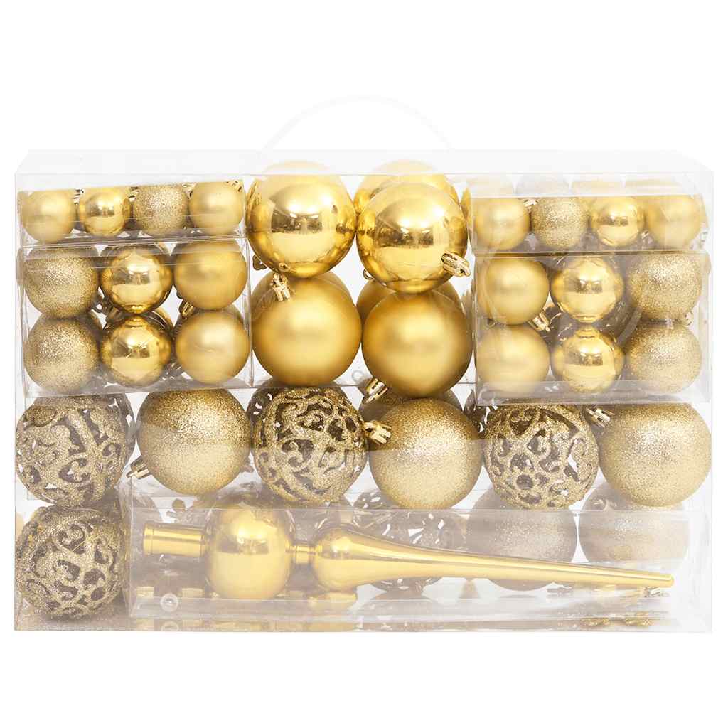vidaXL 111-tlg. Weihnachtskugel-Set Golden Polystyrol