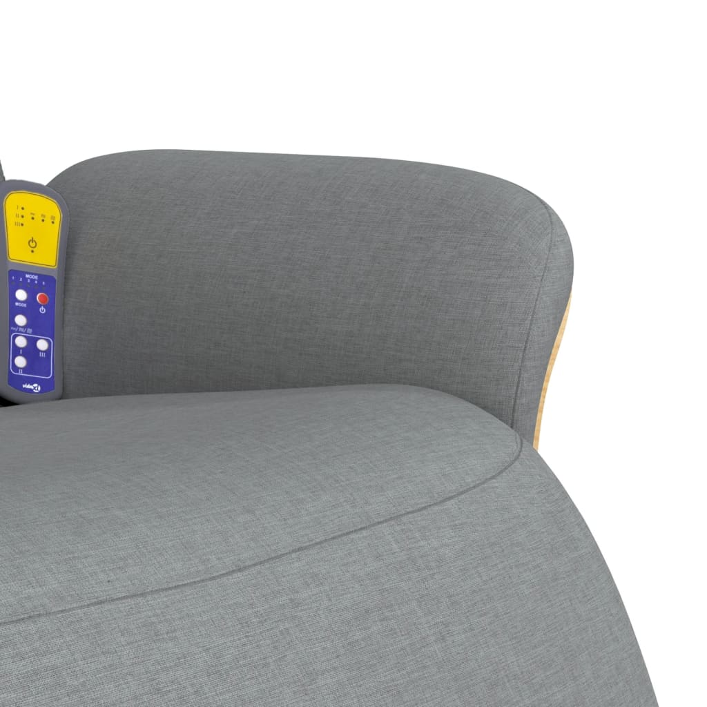 vidaXL Massagesessel mit Fußteil Hellgrau Stoff