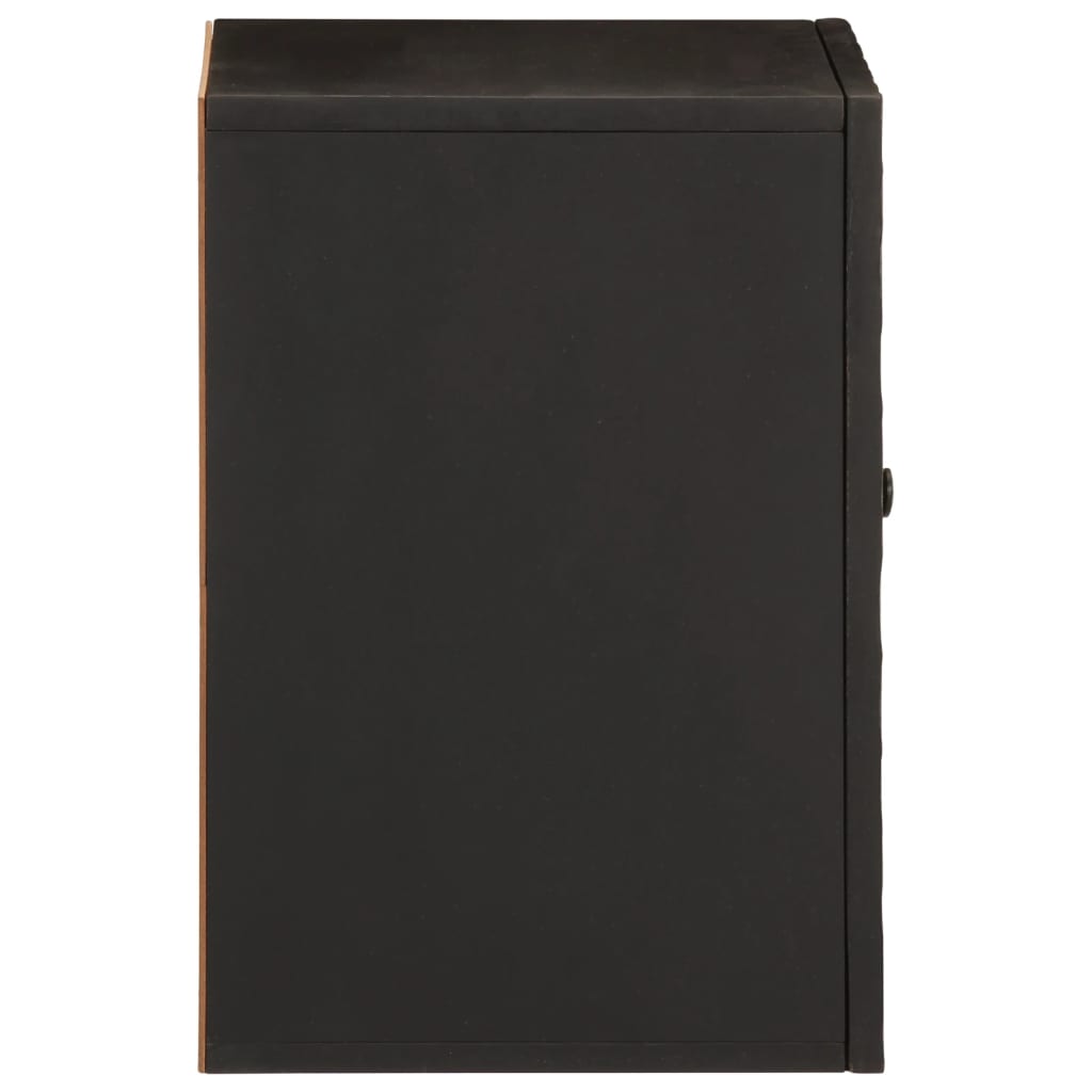 vidaXL Bad-Wandschrank Schwarz 38x33x48 cm Massivholz Mango