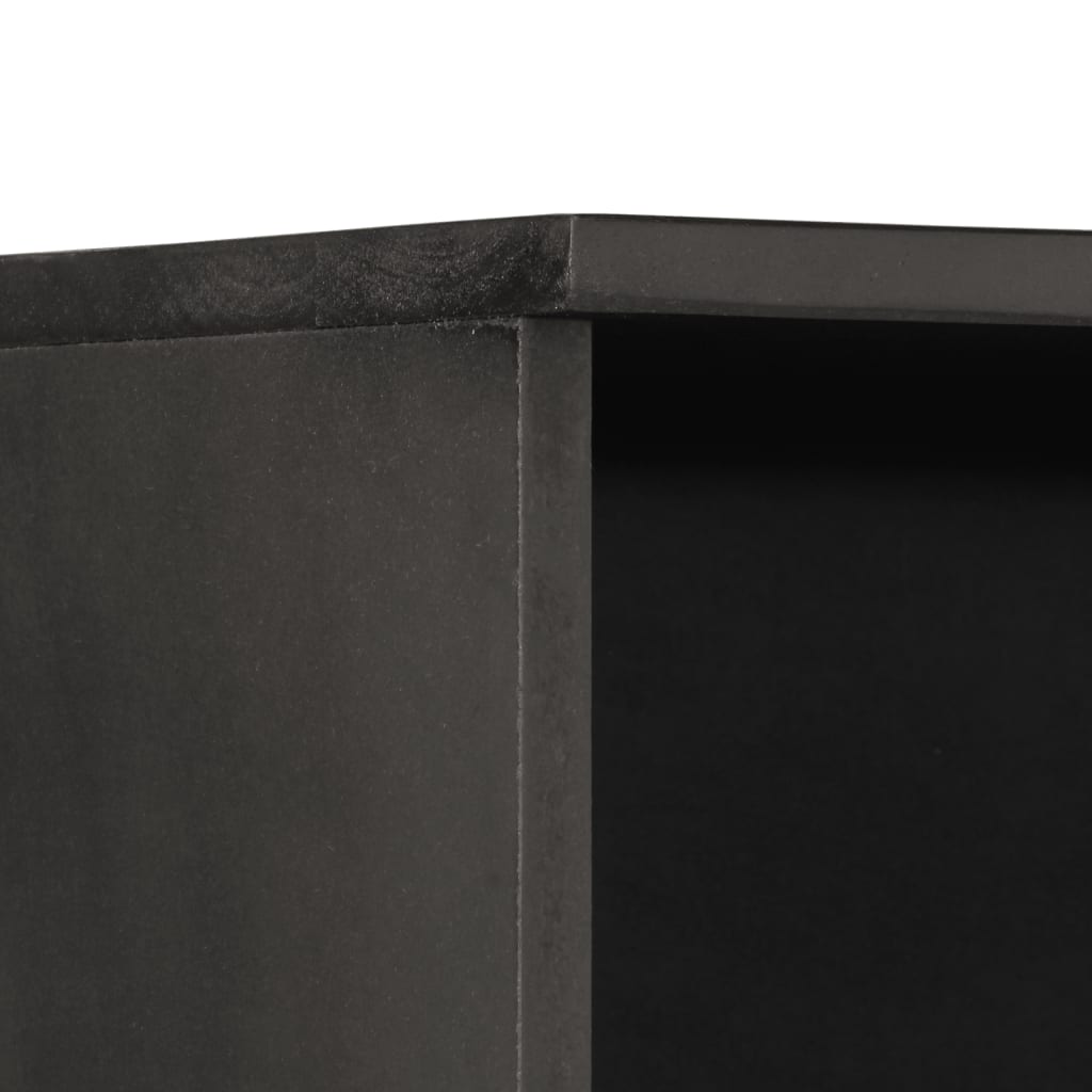 vidaXL Badschrank Schwarz 38x33x160 cm Massivholz Mango