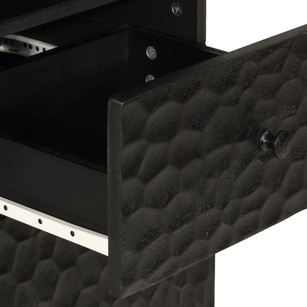 vidaXL Badschrank Schwarz 38x33x160 cm Massivholz Mango