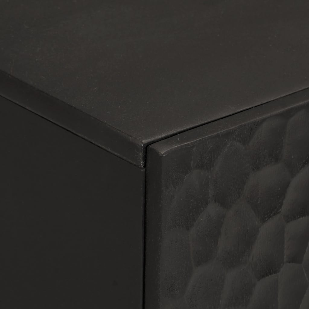 vidaXL Beistellschrank Schwarz 90x33x75 cm Massivholz Mango