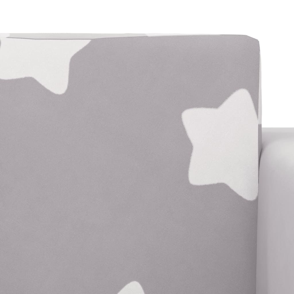 vidaXL Kinder-Schlafsofa 2-Sitzer Hellgrau mit Sternen Weicher Plüsch