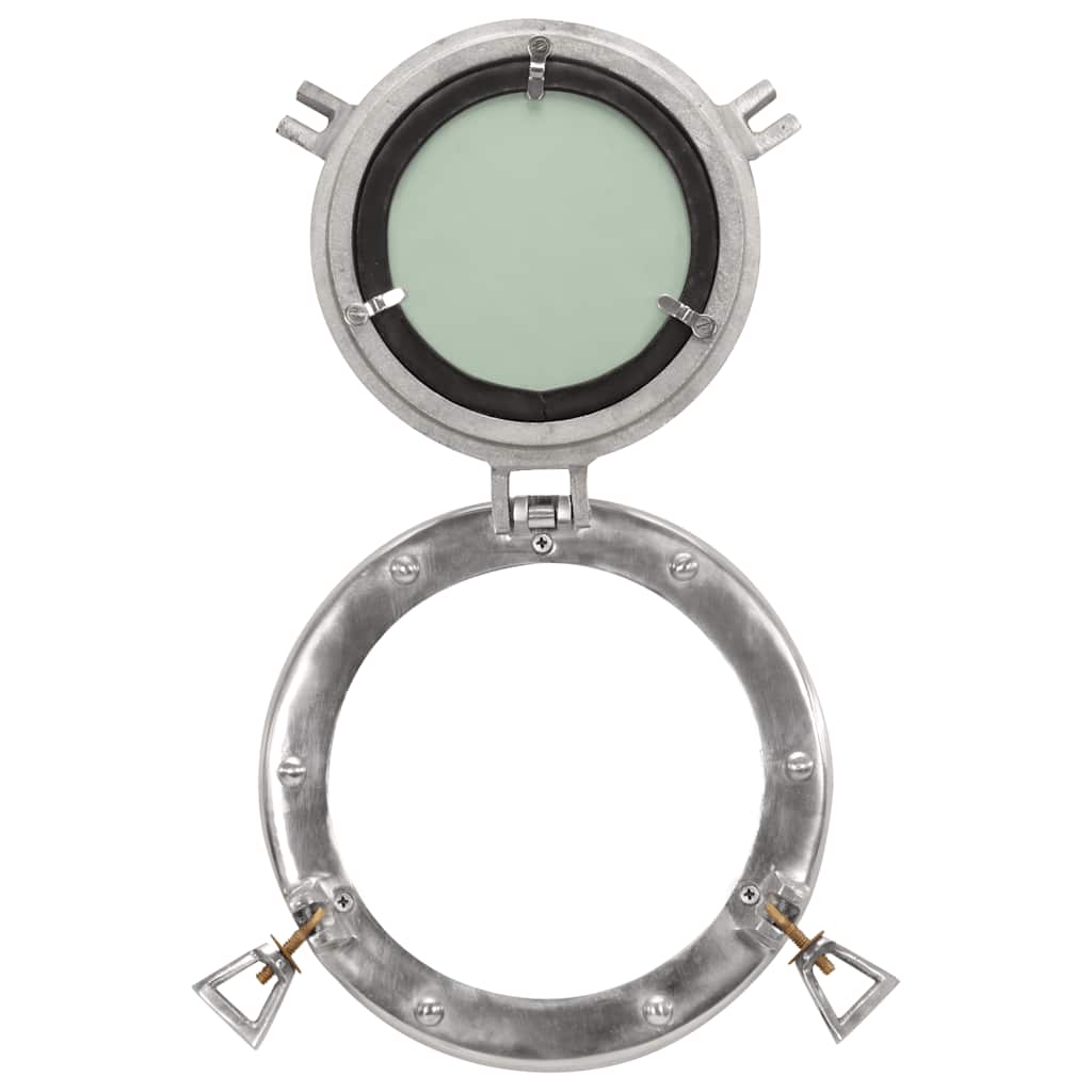 vidaXL Bullaugen-Spiegel Wandmontage Ø23 cm Aluminium und Glas