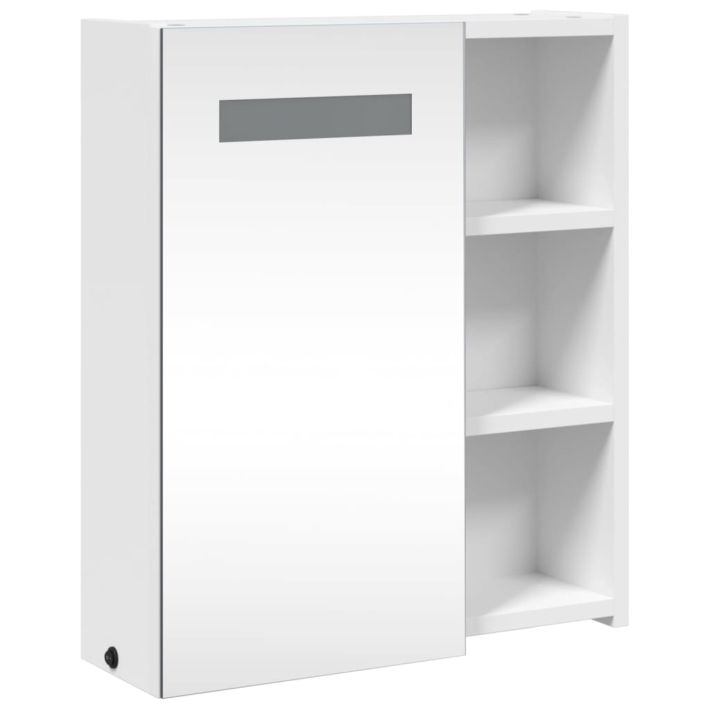 vidaXL Spiegelschrank mit LED-Beleuchtung Weiß 45x13x52 cm